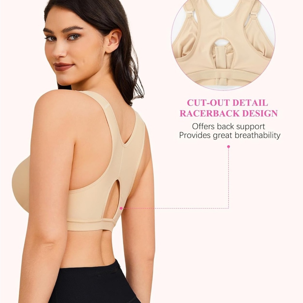 Amazon Women's Beige post surgical/Sports Bra Size medium - Picture 9 of 10